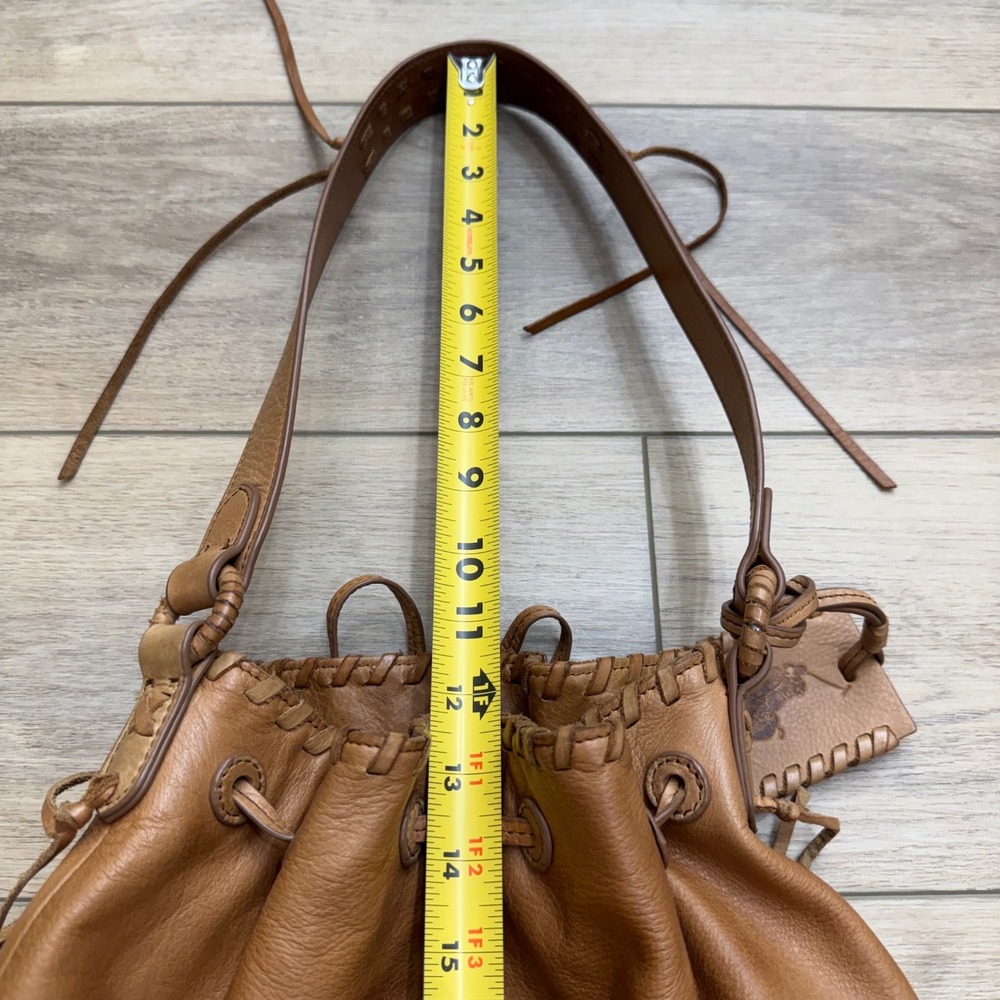 Vintage Rare Polo Ralph Lauren Leather Fringe Bucket Bag Purse Western Boho - Picture 8 of 12